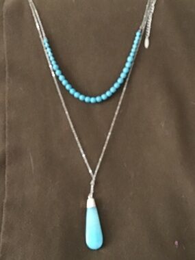 Peter Nygard Two Piece Turquoise Drop Pendant